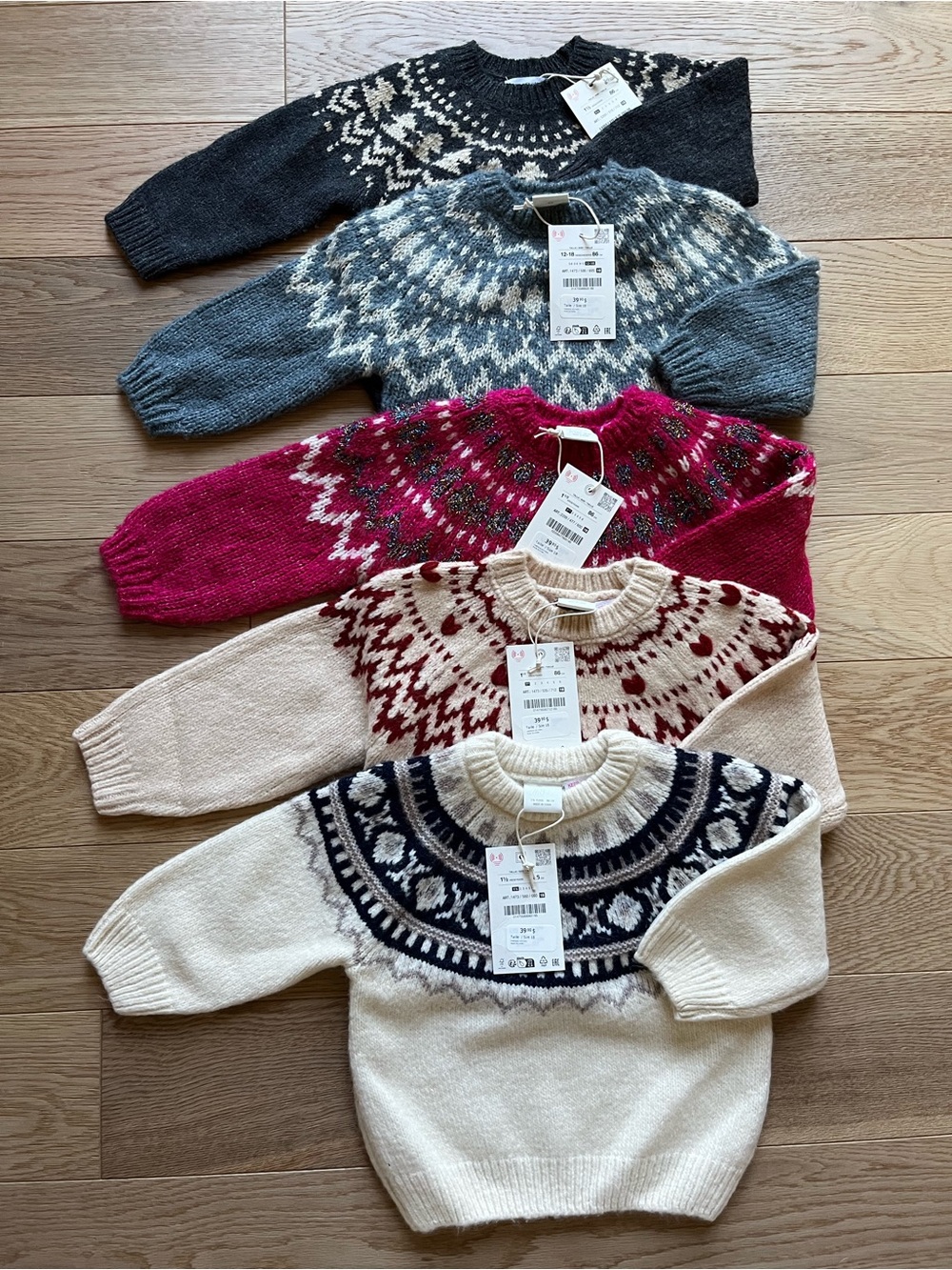 BNWT Zara Kids Jacquard Knit Sweaters 12-18M